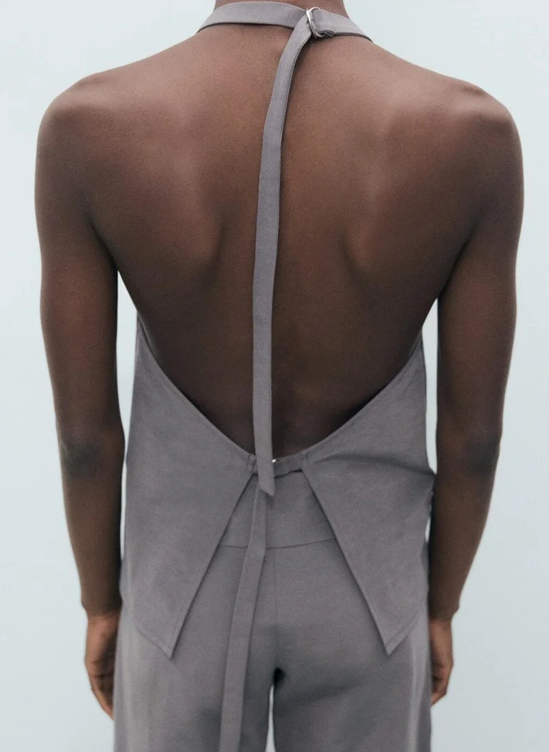 MANGO open-back draped top